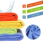 Bautia Microfiber Cleaning Rags for Housekeeping, Microfiber Cleaning Towels Rags for Cleaning, Microfiber Cleaning Cloth 12 for House 12.6″x12.6″ Orange