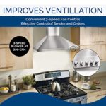 Broan-NuTone BW5030SSL Convertible, 3-Speed Modern European Design Wall-Mounted LED Lights Stainless Steel Chimney Range Hood, 30-Inch