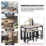 DSDNOO 5 Pcs Dining Table Set, Counter Height Dining Table Set for 4, Wooden Bar Height Dining Table & Bar Stools, Bar Table and Chairs Set, Kitchen Dining Table Set for Pub/Dining Room (Beige)