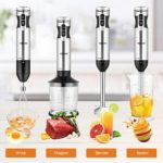 YISSVIC Hand Blender 1000W 700ml Immersion Blender 9 Speed Control, 4 In 1 Powerful Stick Blender, Chopper, Whisk, 500ml Food Grinder for Sauces Smoothie Puree Infant Food