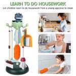 AOKESI Kids Dinosaur Cleaning Set Toys 10PCS – Toddler Detachable Kid-Sized Housekeeping Pretend Play Stuff Include Mop,Broom,Dustpan,Brush,Duster,Cup Brush,Dish Cloth,Children’s Apron,Housework Cards