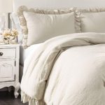 Lush Decor Wheat Reyna Comforter Ruffled 3 Piece Set with Pillow Sham Full Queen Size Bedding