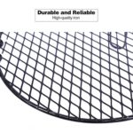 REDCAMP Folding Campfire Grill Heavy Duty Steel Grate, Portable Over Fire Camp Grill for Outdoor Open Flame Cooking, Circle Small