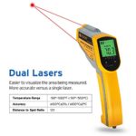 Etekcity Lasergrip 1030D Infrared Thermometer (Not for Human) Gun Dual Laser Non-Contact Temperature Filtering-58? to 1022? (-50? to 550?), 8.9 x 2.2 x 5.3, Yellow & Gray