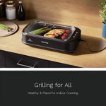 hOmeLabs Smokeless Indoor Electric Grill – Removable Non-Stick Grill Grates, Tempered Glass Lid, 1500W Fast Heating Element, Digital Temperature Control and Bonus Griddle Plate