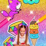Rainbow Glitter Coloring Book Kawaii – Kids Fun Coloring Pages and Artwork