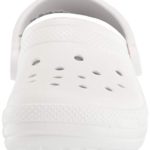 Crocs unisex adult Classic Lined | Warm and Fuzzy Slippers Clog, White/Grey, 8 Women 6 Men US