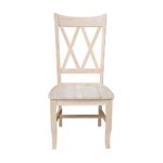 International Concepts Double X Back Chairs, Unfinished, Set of 2