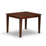 East West Furniture NOFK5-MAH-C 5-Piece Dining Set – 4 Dining Room Chairs and a Wooden Table – Rectangular Table Top – Slatted Back and Linen Fabric Seat (Mahogany Finish)