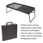 Heavy Duty Large 24″ Folding Campfire Grill. Camping Grill with Exclusive Folding Design for Compact Storage. This Camp Grill has a Grate and griddle Design for Versatile Cooking over a Campfire.