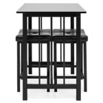 Best Choice Products 3-Piece Counter Height Dining Table Furniture Set for Kitchen, Bar, Bonus Room w/ 2 Faux Leather Backless Stools, Compact, Space-Saving Design – Black