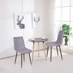 shamolutuo Set of 4 Basic Dining Chairs Dining Room Chairs Retro Small Fabric Side Chair with Metal Legs Kitchen Eames Fashion Dining Chairs Guest Rooms Chairs for Bar Home Office (Grey)