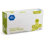 Medpride Medical Exam Latex Gloves 5 mil Thick, Large Case of 1000 Powder-Free