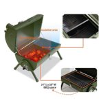 ACWARM HOME Portable Charcoal Grill, Small BBQ Charcoal Grill with Smoker, Tabletop Barbecue Camping Grill Charcoal for Outdoor Garden Cooking Traveling (Green)