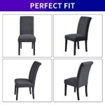 Howhic Stretch Chair Covers for Dining Room Set of 6, Removable Washable Dining Room Chair Covers, Dining Chair Slipcovers Seat Protector, Great Home Decor and Banquet Upholstery (Charcoal,6pk)