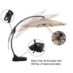 Grand Patio Outdoor 11 FT Offset Umbrella with Base Included, Curved and Cantilevered, Aluminum (Champagne)…