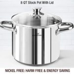 HOMI CHEF 14-Piece Mirror Polished Nickel Free Stainless Steel Cookware Set (No Toxic Non Stick Coating, 1 Frying Pans +1 Saute Pan +1 Stock Pot +2 Sauce Pans +5 Accessories) -Induction Ready Cookware