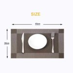Digead Placemats for Dining Table Set of 6, Heat-Resistant Non-Slip Placemats Washable PVC Table Mats,Non-Fading and Mildewproof, DIY Size for Various Plates
