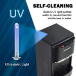 Euhomy Bottom Loading Water Cooler Dispenser, Self Cleaning Stainless Steel Water Cooler For Home, Office, Living Room, 3 Or 5 Gallon Bottle, 3 Temperature Settings, Black