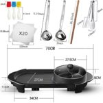 Electric Grill with Hot Pot 2 in 1 Indoor Korean BBQ Grill and Shabu Shabu Pot with Divider 2200W Separate Dual Temperature Control, 27Pcs BBQ Accessories Gift Set, Capacity for 2-8 People, 110V