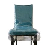 Swanna Plastic Dining Chair Covers with Backrests ,Clear PVC Seat Chair Protector Waterproof Cover ,Fit W/23 x D/20 Inch (2 Pack)