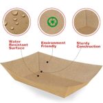 Eupako Paper Food Trays 3 Lb Capacity Disposable Kraft Paper Food Serving Tray Grease Resistant Boat (Brown, 200 Pack)
