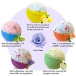 5+1 Bath Bombs Gift Set, 100% Handmade Pure Essential Oil Bath Bombs, Fizzy Spa for Moisturing Skin, Best Gift Choice For Woman, Kids, Birthday & Valentine’s Day