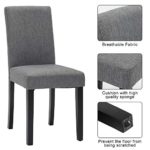 Dining Chairs Fabric Upholstered Padded Parsons Dining Room Chairs,Urban Style Kitchen Living Room Chairs with Solid Wood Legs Set of 4 (Grey)