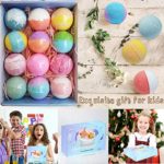 Bath Bombs for Kids with Toys Inside Kids Bath Bombs Organic Bubble Bath Fizzies Bomb 3.5 oz/per 12 Pcs Set Birthday/Christmas Surprise Gift for Girls & Boys