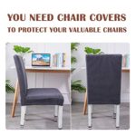 Dining Chair Covers Set of 4 Chair Seat Cover for Dining Room Kitchen, Parsons Chair Covers Dining Chair Slipcover, Grey