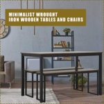 FDW Dining Table Set Dining Table and Bench Kitchen Table and Chairs for 4 People Dining Room Table Set for Small Spaces Table with Chairs Home Furniture Rectangular Modern