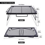 REDCAMP 2 in 1 Folding Camping Grill Grate, Folding Grill Table for Camping Portable Over Fire Camp Grill for Outdoor Open Flame Cooking 23.6×15.7×16.9/7.8″