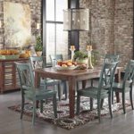Signature Design by Ashley – Mestler Dining Room Chair – Wood Seat – Set of 2 – Blue/Green