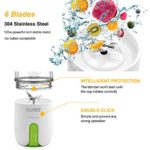?Upgraded 16oz Portable Blender?UUYEE Personal Blender for Shakes and Smoothies, Mini Blender & Juicer Mixer, USB Rechargeable Blender with Six Large Blades and Tritan Cup for Sports,Travel,Gym