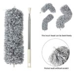 LAZYCOTTAGE Microfiber Duster Collector with Extension Pole 15-100 inche Washable Bending Extendable Duster Collector for Cleaning High Ceiling Fans Roof Covers Cobweb Brush Wet or Dry Dust Collect…