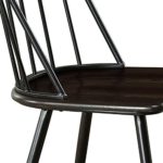 Target Marketing Systems Windsor Set of 2 Mixed Media Spindle Back Dining Chairs with Saddle Seat, Set of 2, Black/Espresso