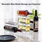 2 Pack Plastic Wine Bottle Holder,Clear Stackable Wine Bottle Storage and Organizer for Kitchen, Fridge,Dining Room,Soda,Ideal Storage for Wine