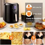 Homever Air Fryer, 5.8 Quart Electric Hot Oven with Non-Stick Basket, 85% Oil-less Digital Cooker with 8 Presets, Black Fryers with Touch Screen, LED Panel, Easy to Clean, 1700 W, UL Listed