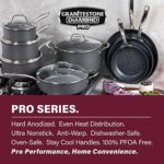 Granitestone Hard Anodized Pots and Pans 13 Piece Premium Chef’s Set Pro Cookware, Black
