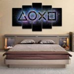 Canvas Prints 5 Pieces Modern Artwork Playstation Console Gaming Arena Pictures Photo Paintings On Wall Art Artwork Living Room Home Decorations Wall Decor150X80Cm ?Ofi927?