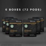 Starbucks Verismo Espresso Roast Espresso Single Serve Verismo Pods, Dark Roast, 6 boxes of 12 (72 total Verismo pods)