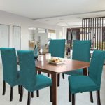 Dining Chair Cover Dining Room Chair Covers Kitchen Chair Covers for Dining Room Set of 6(Teal, 6)