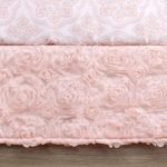 The Peanutshell Pink Crib Bedding Set for Baby Girls | 3 Piece Arianna Nursery Set | Crib Quilt, Fitted Crib Sheet, Dust Ruffle