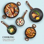 Prikoi Nonstick Cookware Set, Aluminum Kitchen Pots and Pans Set, Stovetop & Induction Safe, 8 Piece, Black