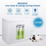 MOOSOO Chest Freezer, 7.0 Cubic Feet Deep Freezer with Energy Saving and Low-Noise, 5 Gears Adjustable Temperature, with Removable Storage Basket and Roller Movement