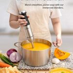 SHARDOR Immersion Hand Blender 9-Speed Stainless Steel Stick Blender With Food Chopper, Whisk, Mixing Beaker, Hand Blender Electric for Soups, Sauces, Smoothies, Infant Food, BPA-Free, Silver