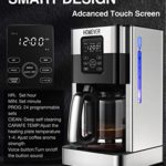 Homever 15-Cup Programmable Coffee Maker, 2 Mode Brewer & 4 Hours Warm Keep, Auto Timer, Self Cleaning with Permanent Filter, Black Silver Stainless Steel Coffee Machine with Glass Carafe