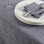 Mebakuk Rectangle Table Cloth Linen Farmhouse Tablecloth Waterproof Anti-Shrink Soft and Wrinkle Resistant Decorative Fabric Table Cover for Kitchen (Oblong 60 x 120 Inch (10-12 Seats), Dark Grey)