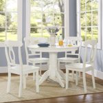 Aubrey 5 piece Traditional Height Pedestal Dining Set, White