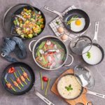 Nonstick Pots and Pans Set, Cookware Set Induction 10 Pieces, Chemical-Free Kitchen Cooking Sets, Saucepan, Frying Pan, Skillet, Saute Pan, Stock Pot, Oven & Dishwasher Safe, Black